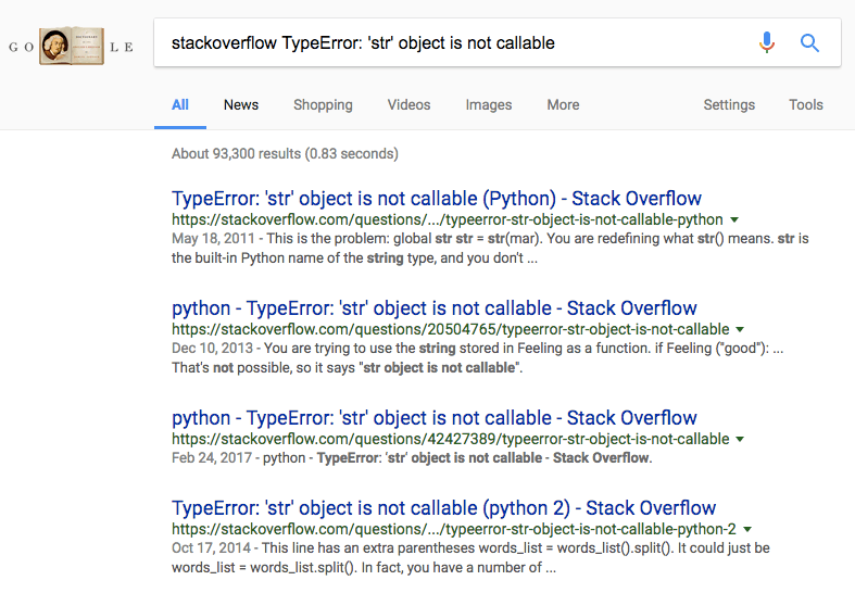 google search stackoverflow